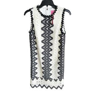 KATE SPADE Sand Dune Black White Lace Shift Dress Luxury Office Siren NWT Size 0